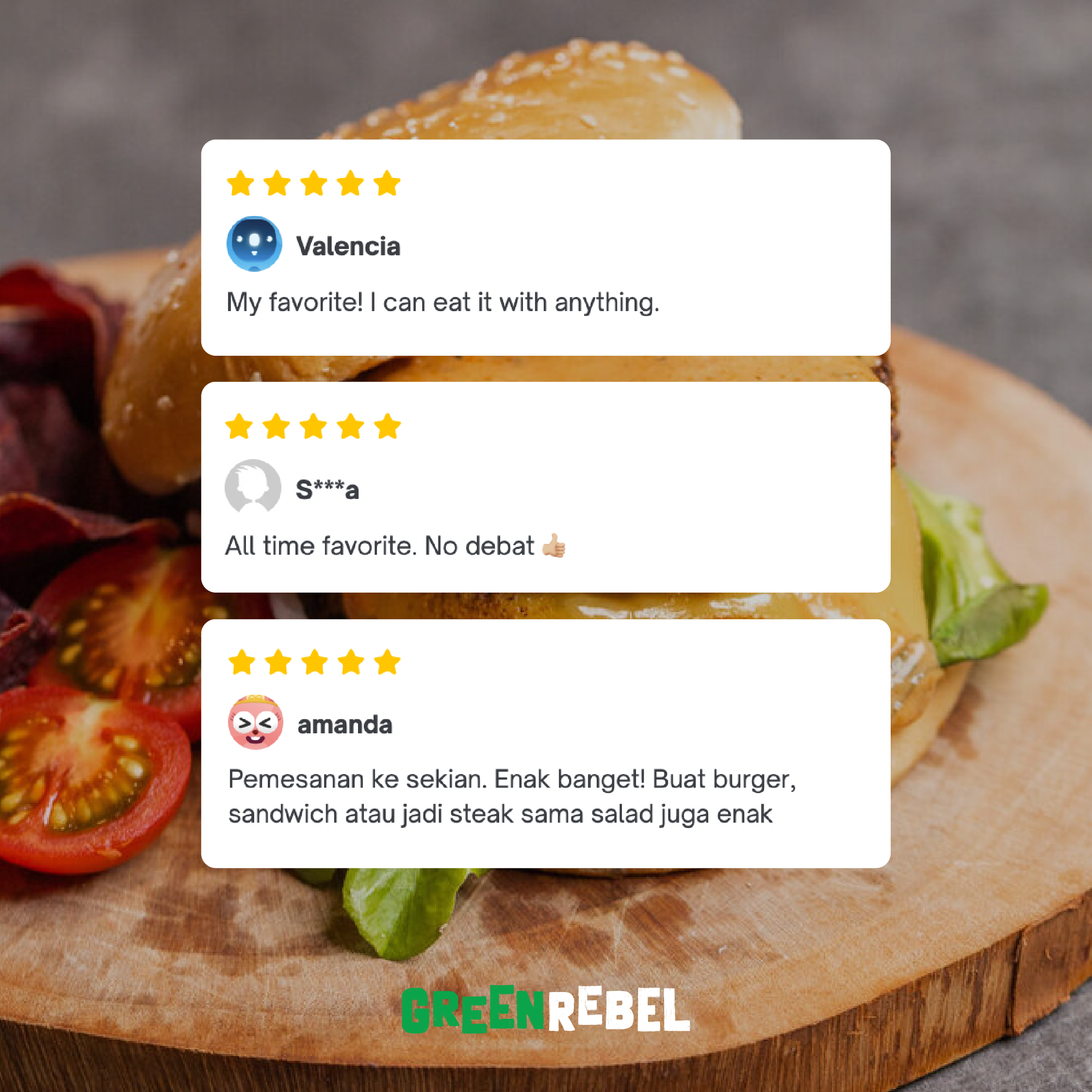 Green Rebel Patty Jamur | Mushroom Patty | Protein Rendah Lemak | 225 gr (BALI)