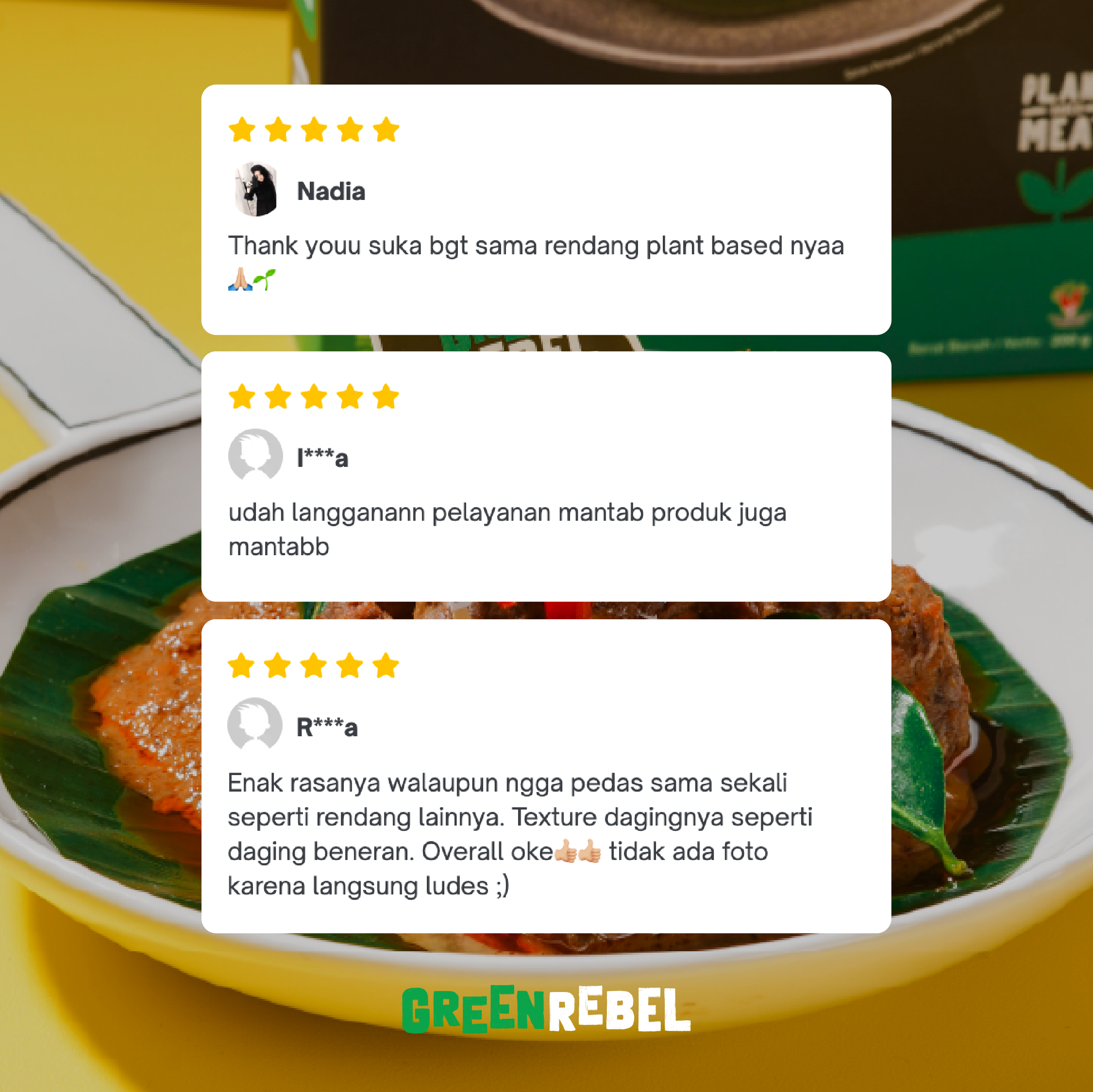 Green Rebel Rendang | Siap Masak | Protein Nabati | Protein Rendah Lemak | 200 gr