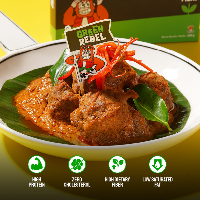 Green Rebel Rendang | Siap Makan | Lauk Sehat | Ready To Eat | 160gr (BALI)