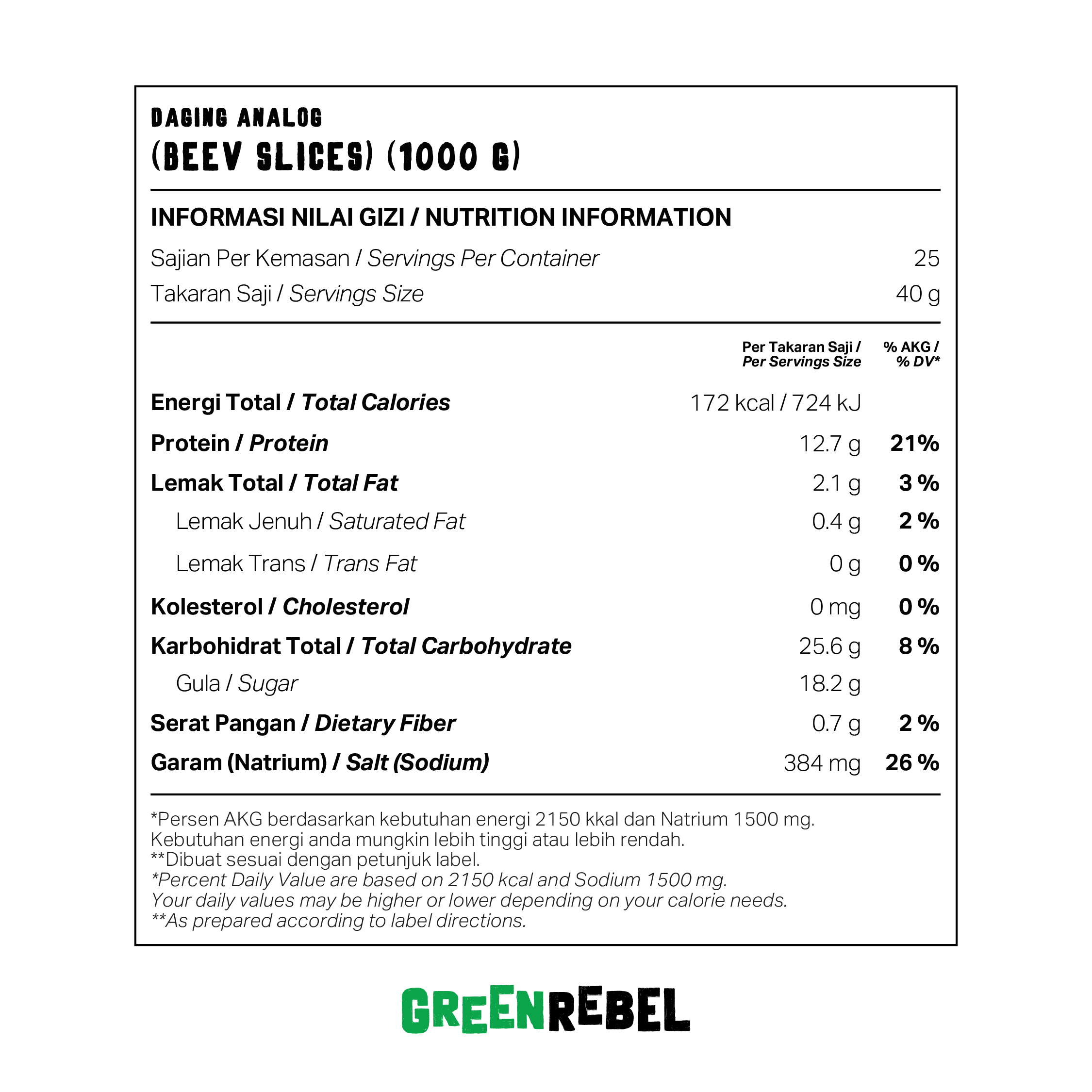 Green Rebel Family Pack Plant-Based Beef Slice