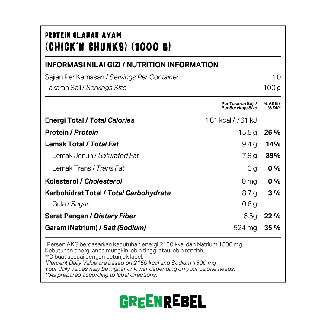 Green Rebel Family Pack Plant-Based Chickn Chunks