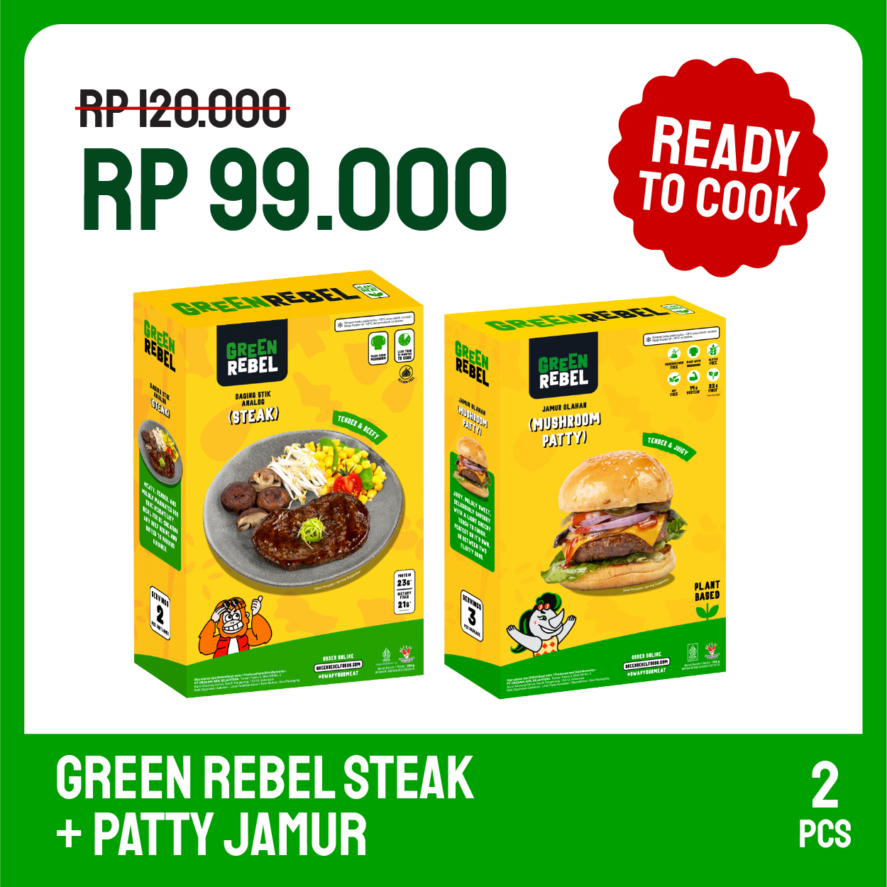 Green Rebel Ready To Cook Bundle - Lauk Sehat | Siap Masak | Ready To Cook