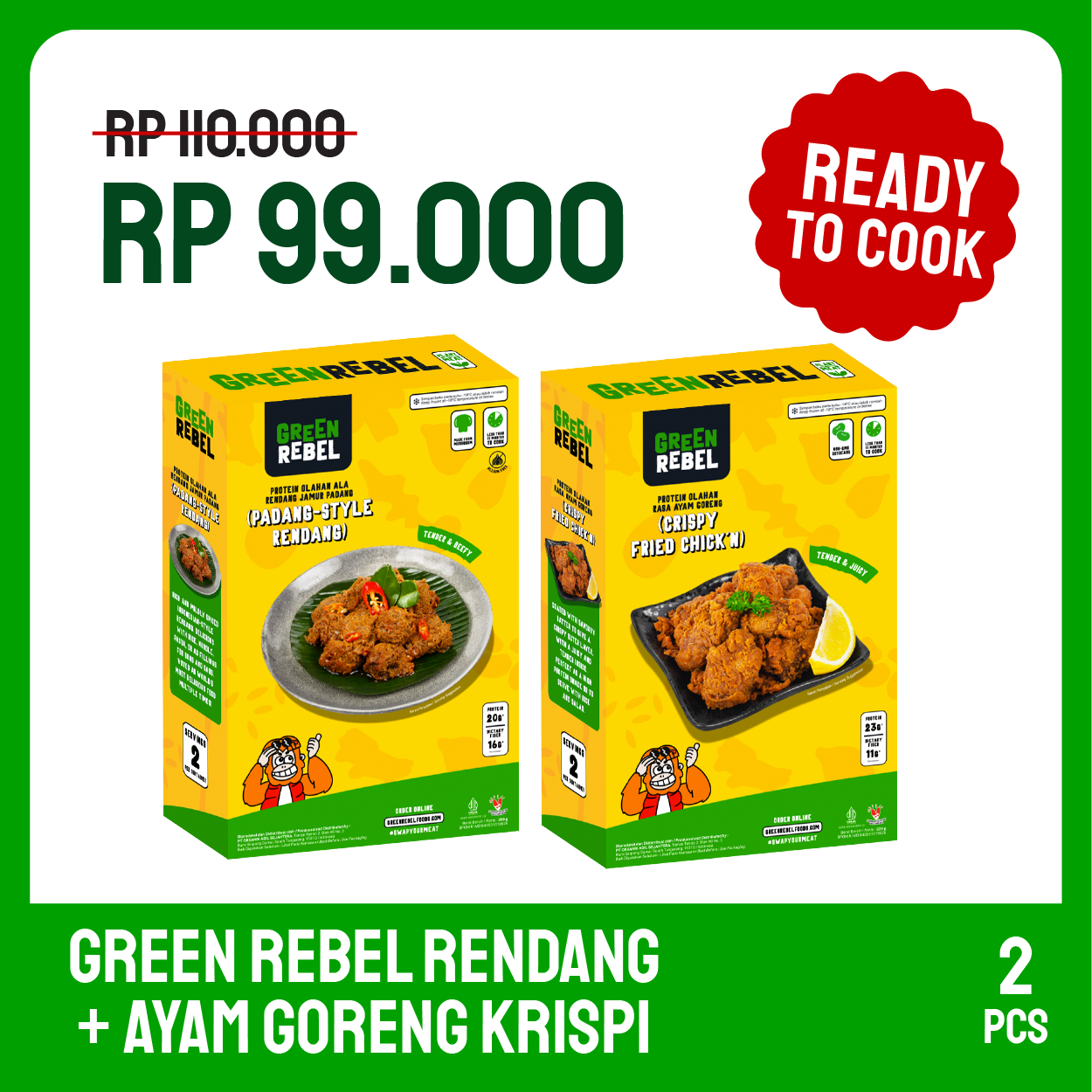 Green Rebel Ready To Cook Bundle - Lauk Sehat | Siap Masak | Ready To Cook