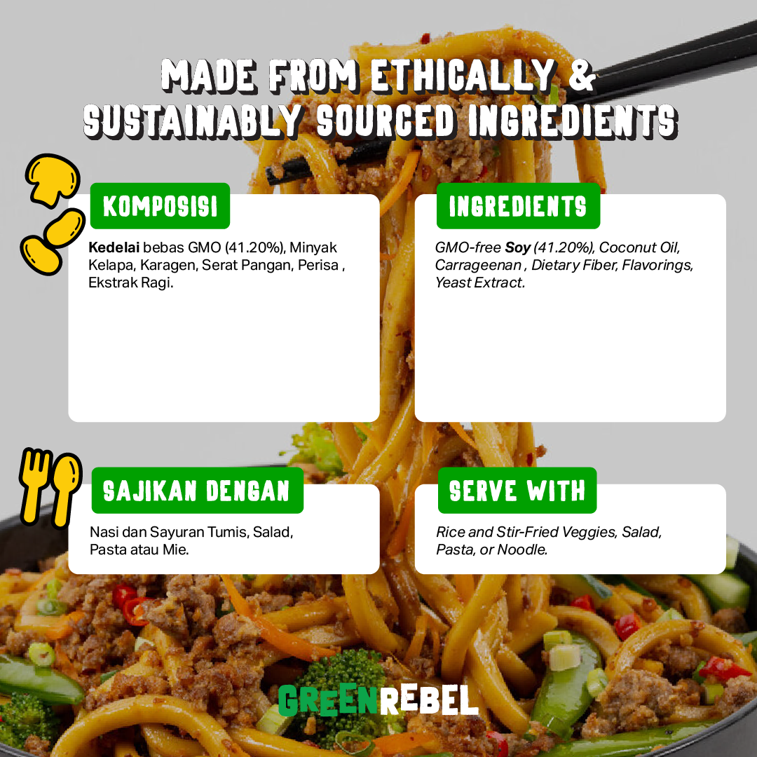 Green Rebel Mince| Daging Giling | Protein Nabati | Family Pack | Siap Masak |1 kg