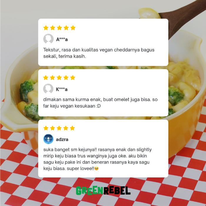 Green Rebel Cheddar Cheese | Keju Vegan | Bebas Laktosa | Dairy Free | 165 gr
