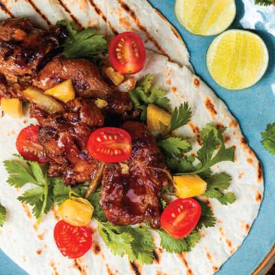 Grilled Chick’n Tacos with Pineapple Salsa