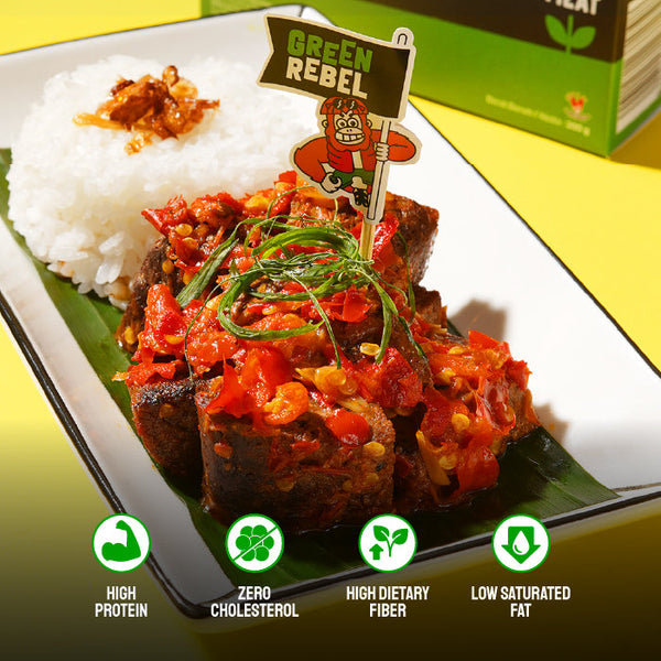 Green Rebel Dendeng Balado  | Siap Makan | Lauk Sehat | Ready To Eat | 160gr (BALI)