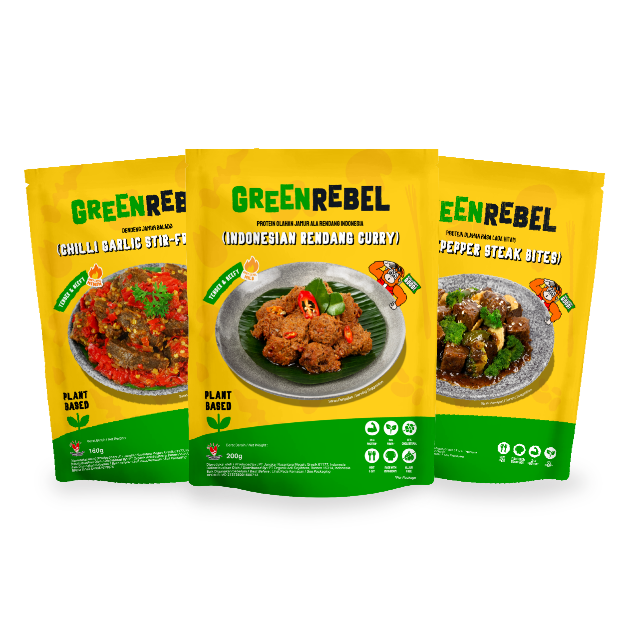 Green Rebel Christmas Hampers – Paket 3 Varian (Dendeng Balado, Rendang, Blackpepper Steak Bites)