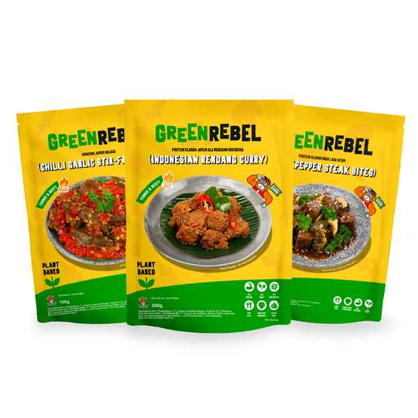 Green Rebel Christmas Hampers – Paket 3 Varian (Dendeng Balado, Rendang, Blackpepper Steak Bites)