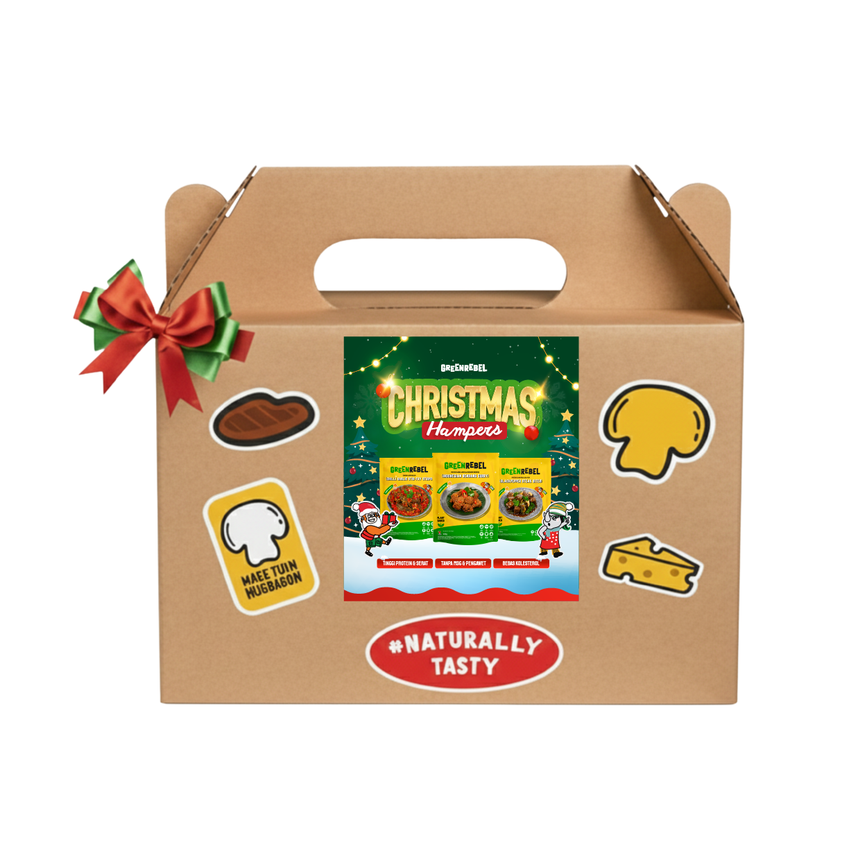 Green Rebel Christmas Hampers – Paket 3 Varian (Dendeng Balado, Rendang, Blackpepper Steak Bites)
