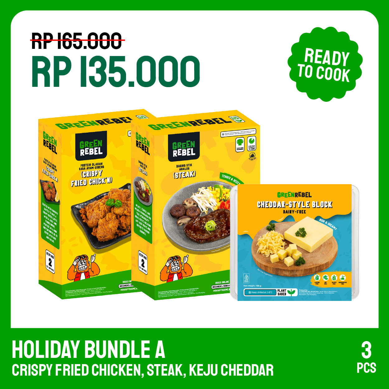 Holiday Bundle A (2 plant-based protein & 1 cheese)