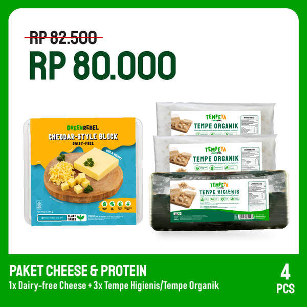 Paket Cheese dan Protein | Dairy Free | Bebas Laktosa | Tempe Higienis | Tempe Organik
