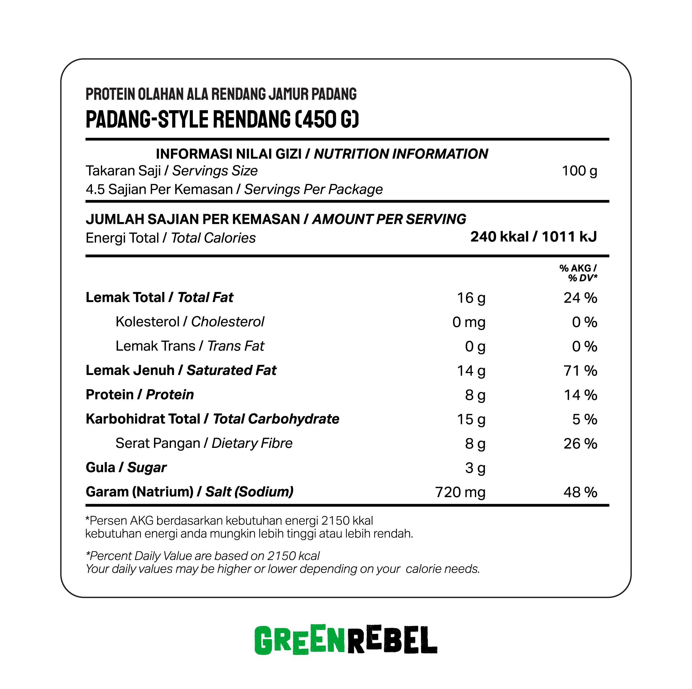 Rendang Padang Family Pack 450gr