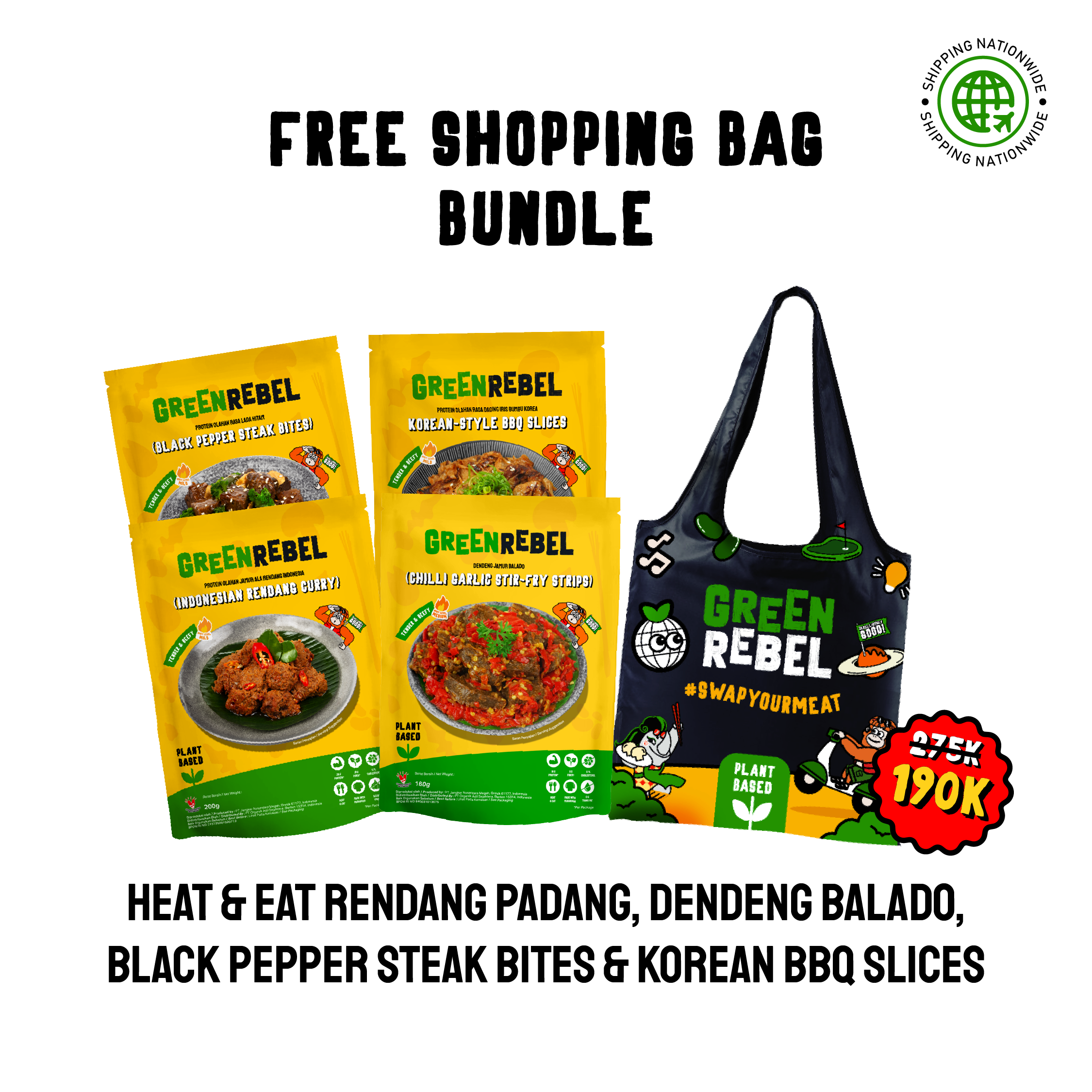 Green Rebel Free Shopping Bag Bundle - Shipping Nationwide