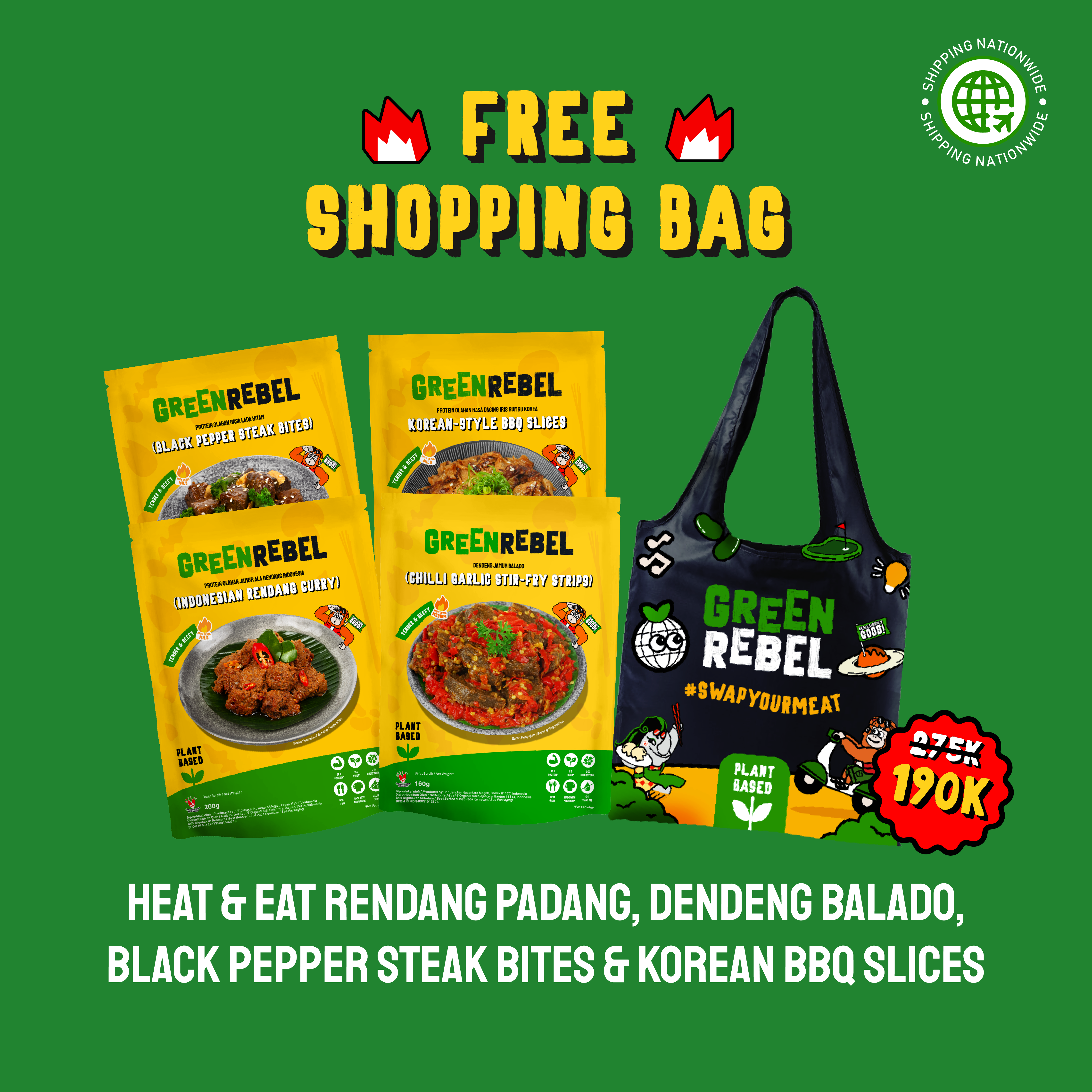 Green Rebel Free Shopping Bag Bundle - Shipping Nationwide