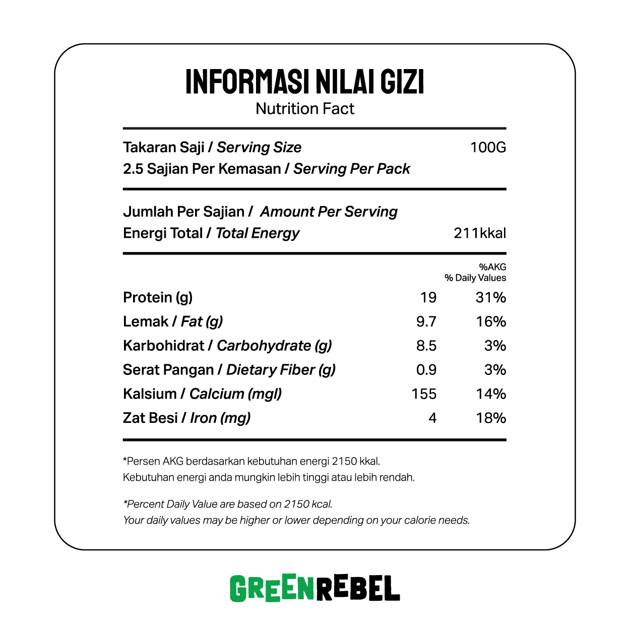TEMPEYA Tempe Organik Non GMO | 250gr | Frozen dan Chilled