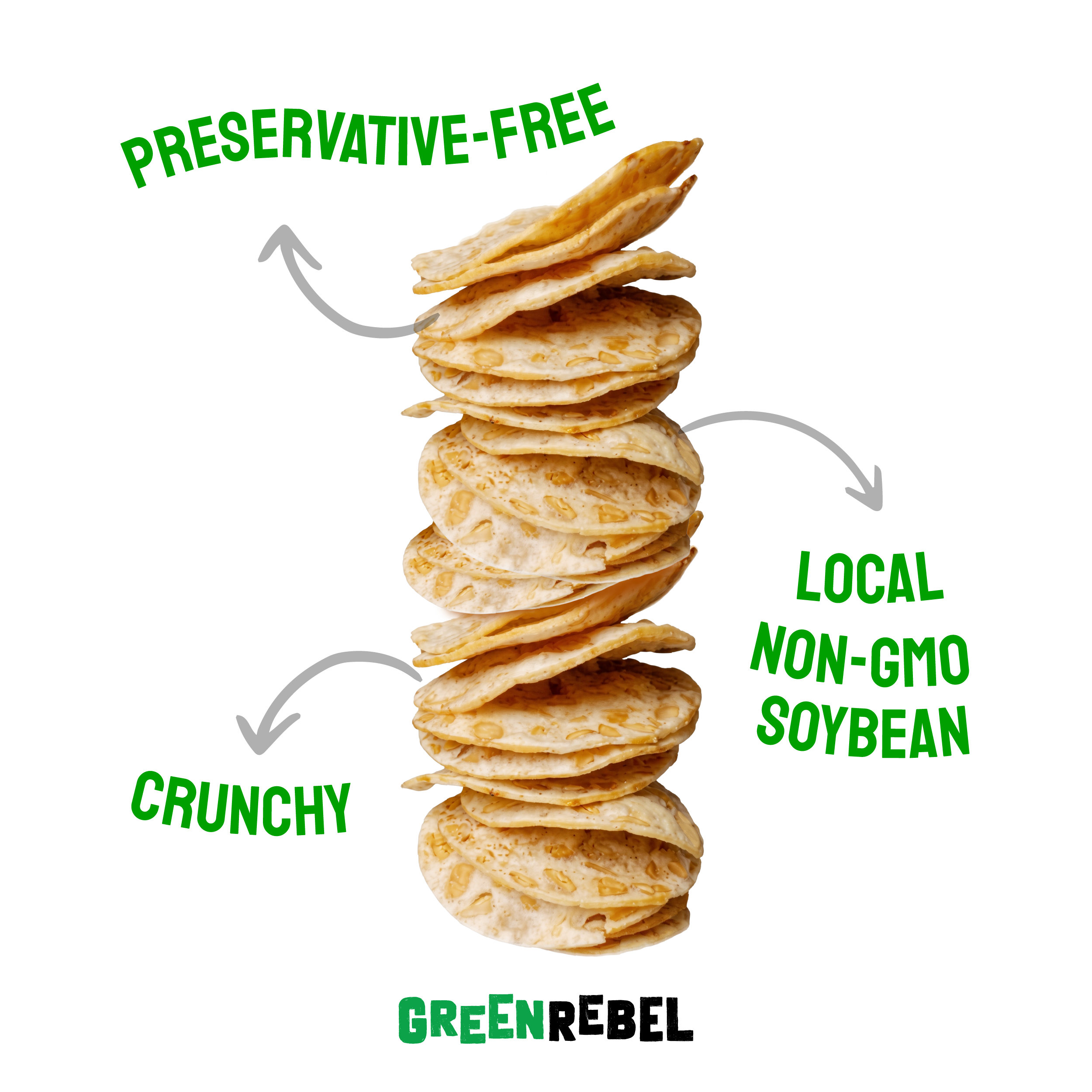 Green Rebel Tempe Chips Cheese 80g | Keripik Tempe Gluten Free | Snack Sehat Baked Tanpa Pengawet