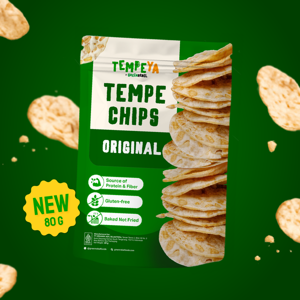 Green Rebel Tempe Chips Original 80g | Keripik Tempe Gluten Free | Snack Sehat Baked Tanpa Pengawet