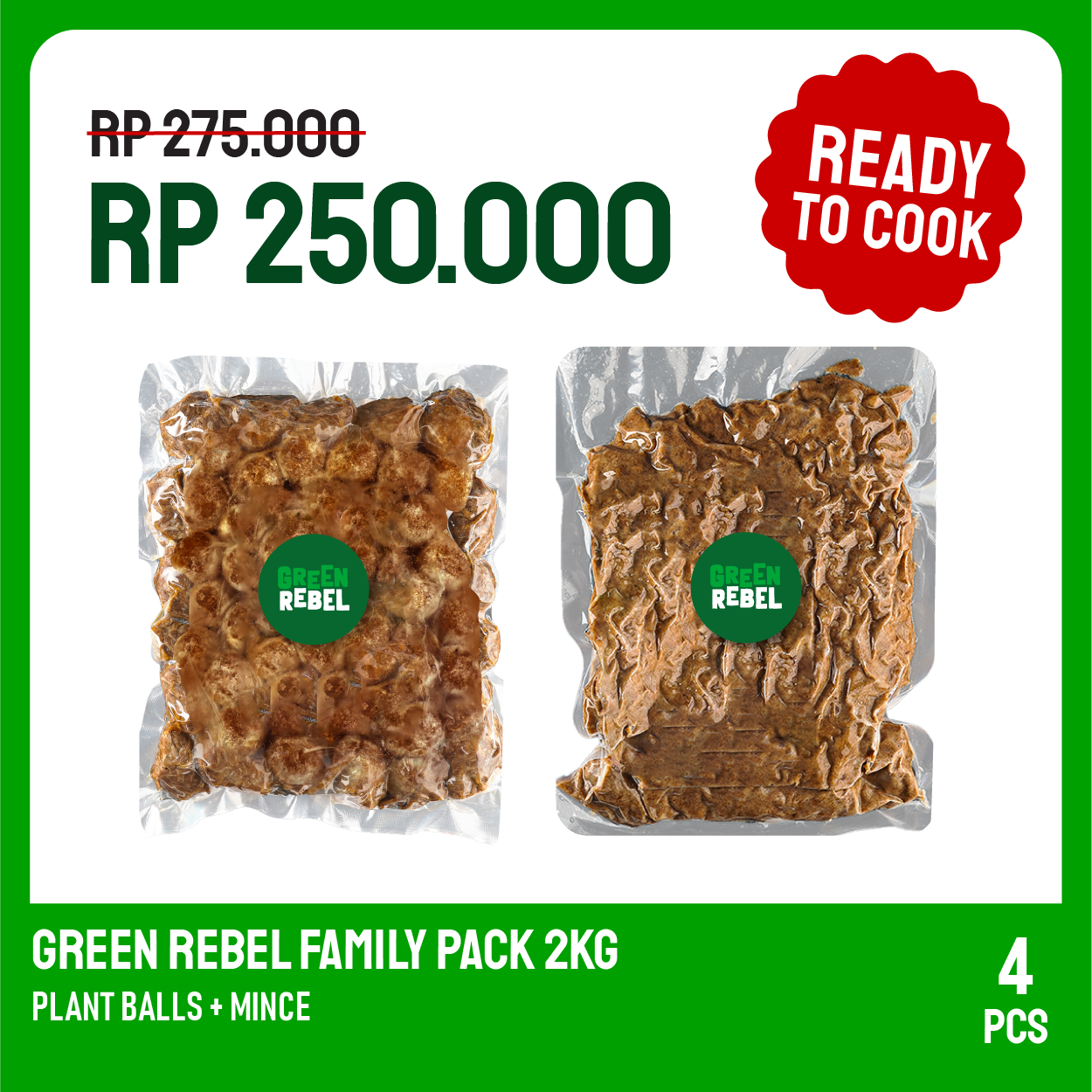 Green Rebel Family Pack Bundles - Lauk Sehat | Siap Masak | Ready To Cook