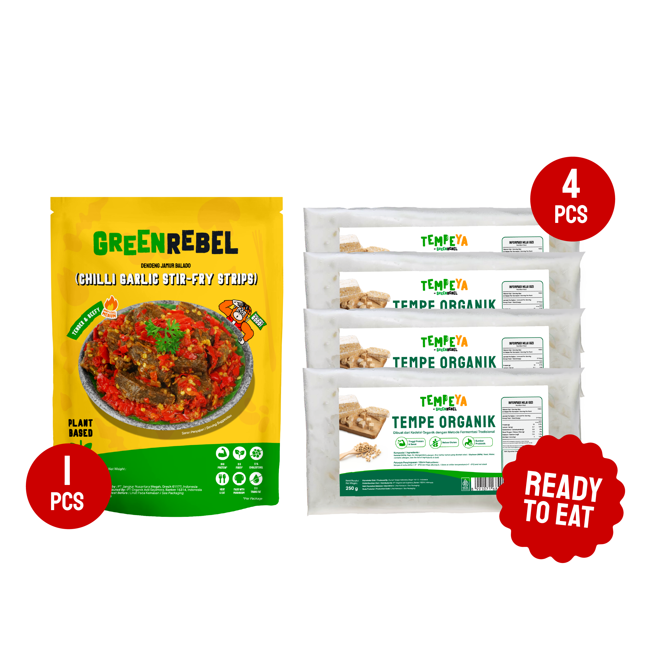 Paket Tempe Organik + Dendeng Balado