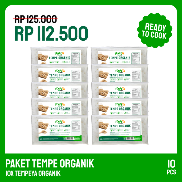 Paket 10 PCS Tempe Organik Non-GMO Green Rebel 250gr Frozen Chilled