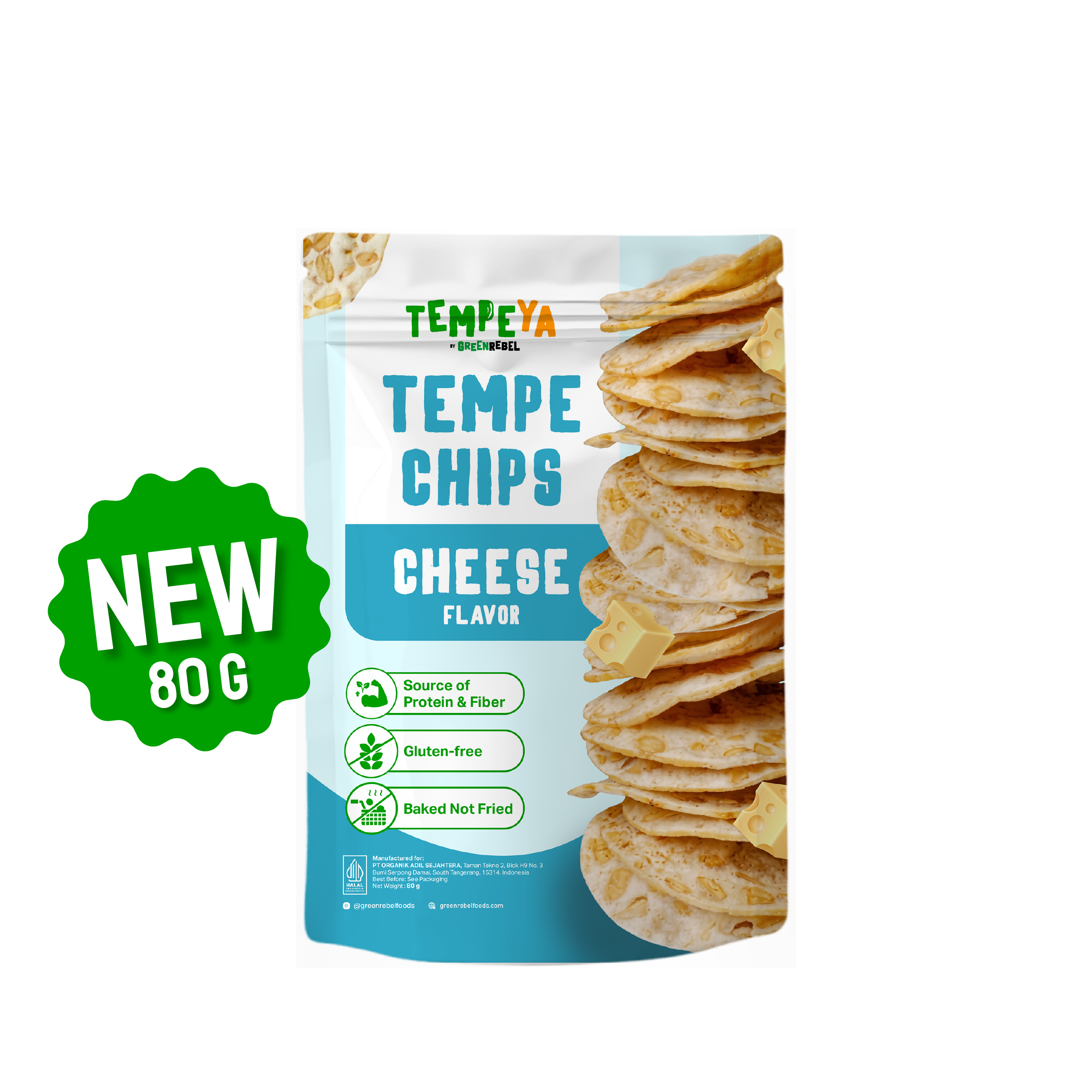 Tempe Chips Cheese - Keripik Tempe Baked Gluten Free 80g