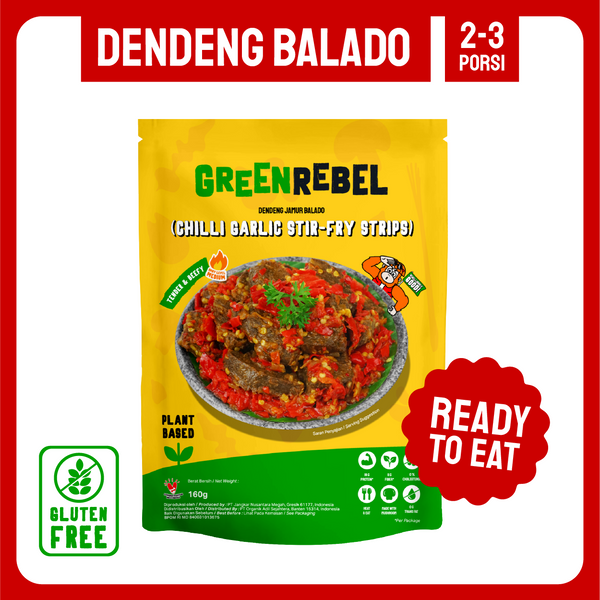 Green Rebel Dendeng Balado  | Siap Makan | Lauk Sehat | Ready To Eat | 160gr (BALI)