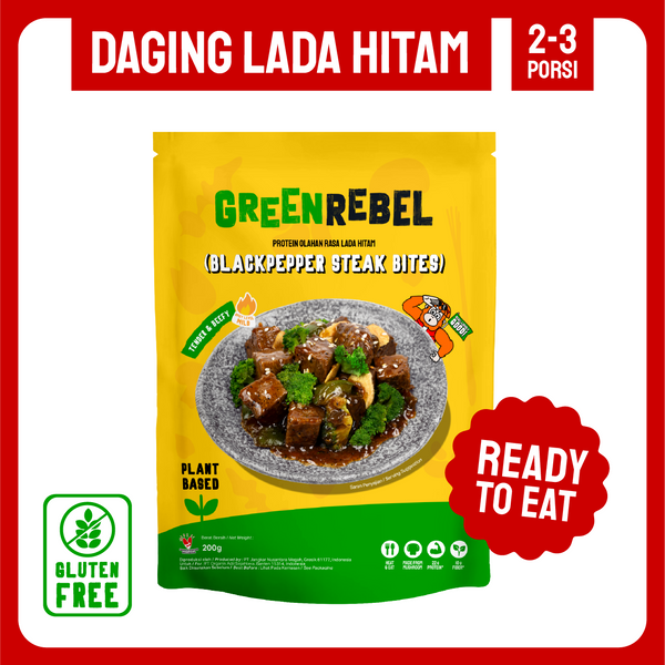 Green Rebel Daging Lada Hitam | Siap Makan |Lauk Sehat Ready To Eat | 160gr