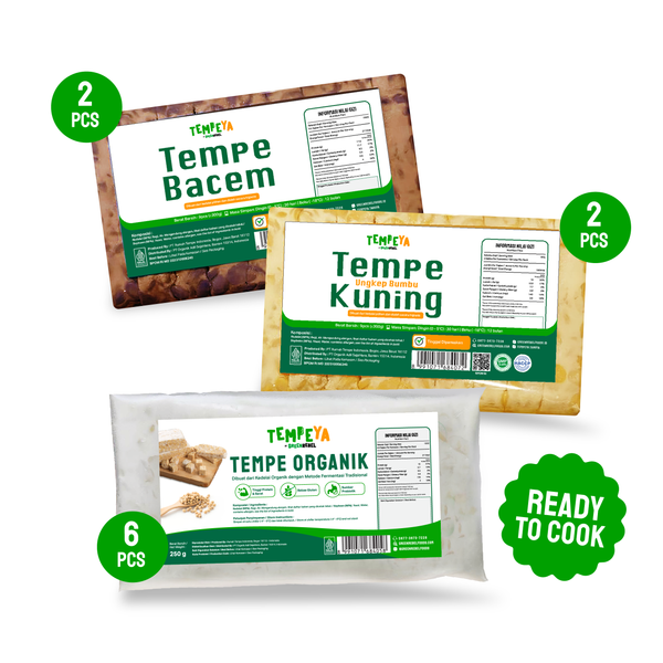 Paket 10 Tempe Organik Non GMO, Tempe Bacem & Ungkep