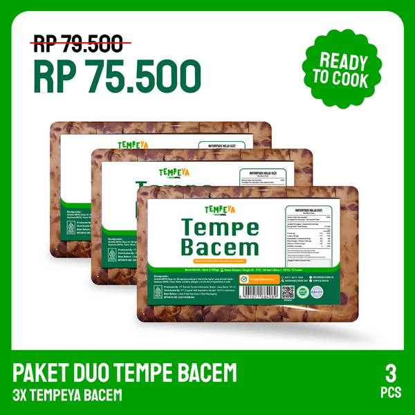 Paket Tempe Bacem Siap Goreng 3 pcs | Tempe Manis Gurih Khas Jawa | TempeYa