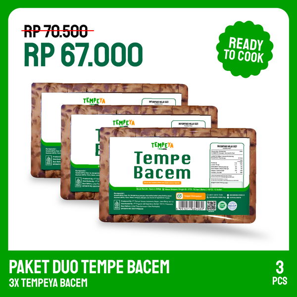 Paket Tempe Bacem Siap Goreng 3 pcs | Tempe Manis Gurih Khas Jawa | TempeYa